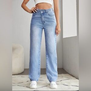 Tall Asymmetrical Waist Straight Jeans